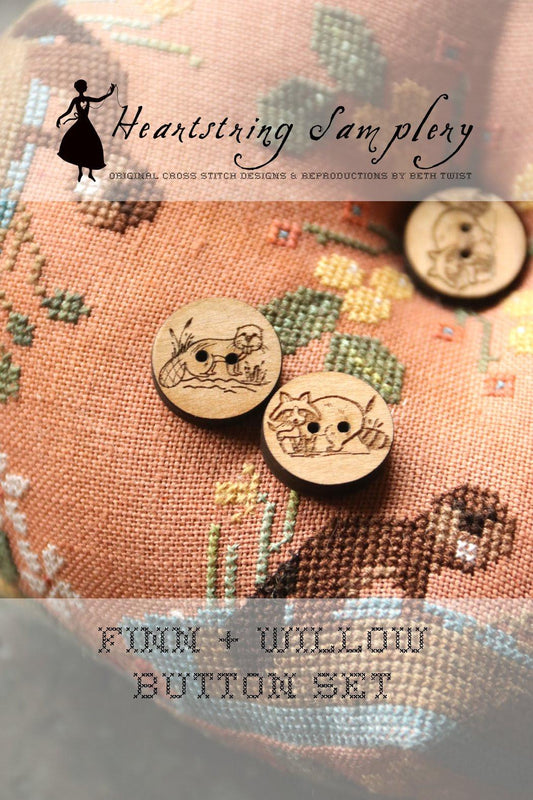 PREORDER! Finn + Willow Buttons by Heartstring Samplery - 2026 Nashville Needlework Market