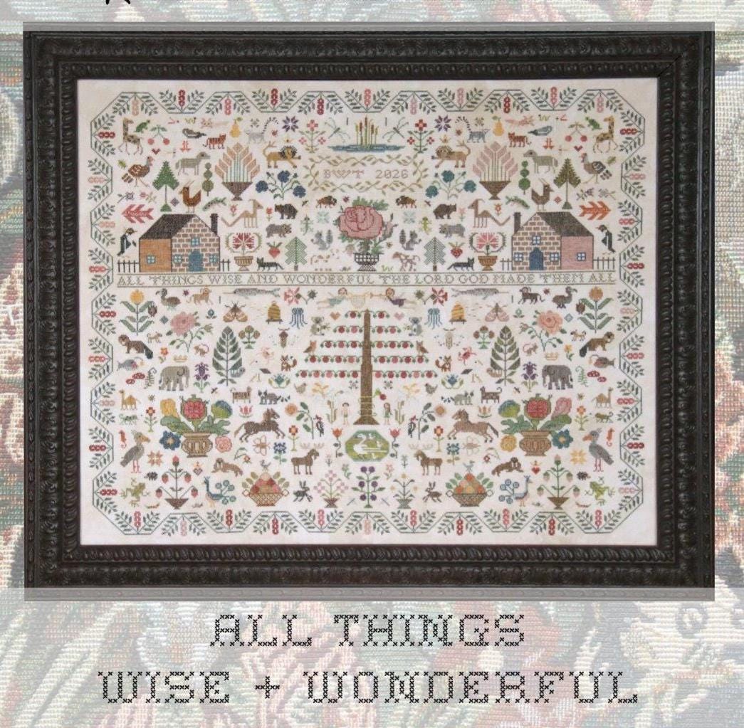 PREORDER! All Things Wise + Wonderful by Heartstring Samplery - 2026 Nashville Needlework Market