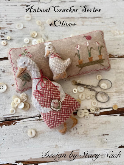 PREORDER! Animal Cracker Series - Olive - by Stacy Nash Designs - 2026 Nashville Needlework Market