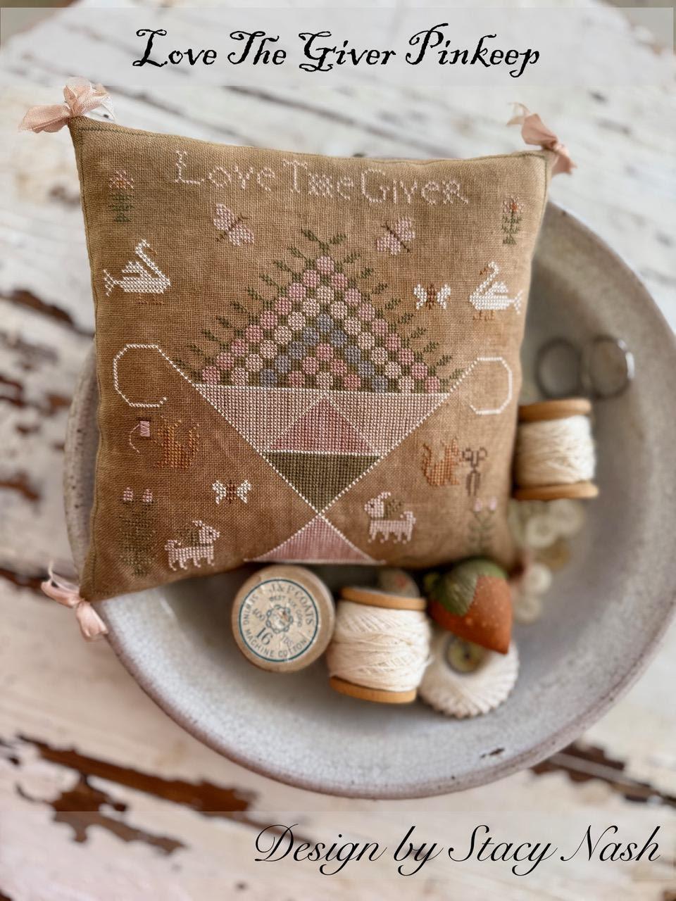 Love the Giver Pinkeep - Cross Stitch Paper Pattern