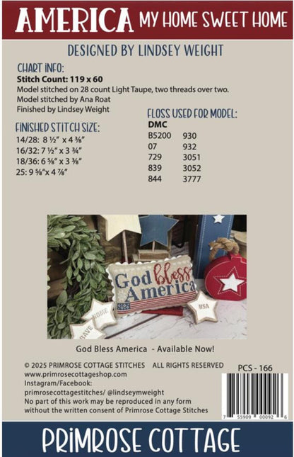 America My Home Sweet Home - Cross Stitch Paper Pattern