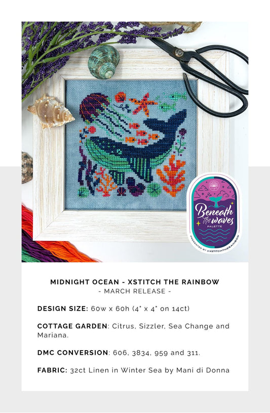 Midnight Ocean, XStitch the Rainbow - Cross Stitch Paper Pattern