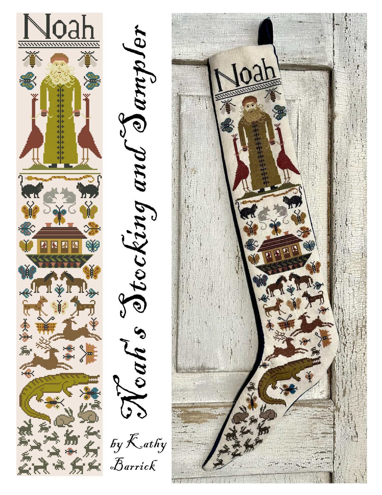 Noah's Stocking & Sampler - Cross Stitch Paper Pattern