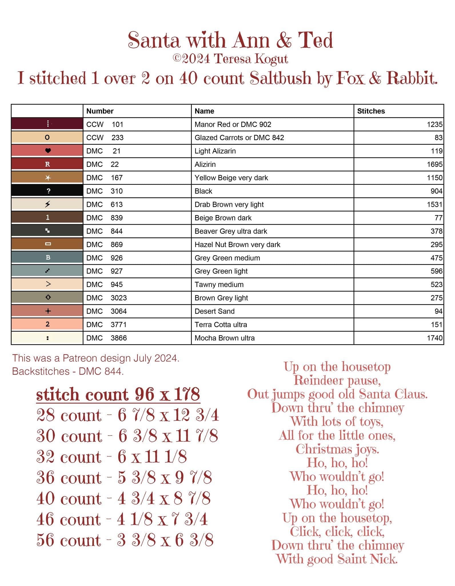 PREORDER! Santa with Ann & Ted Pattern - 2026 Nashville Needlework Market