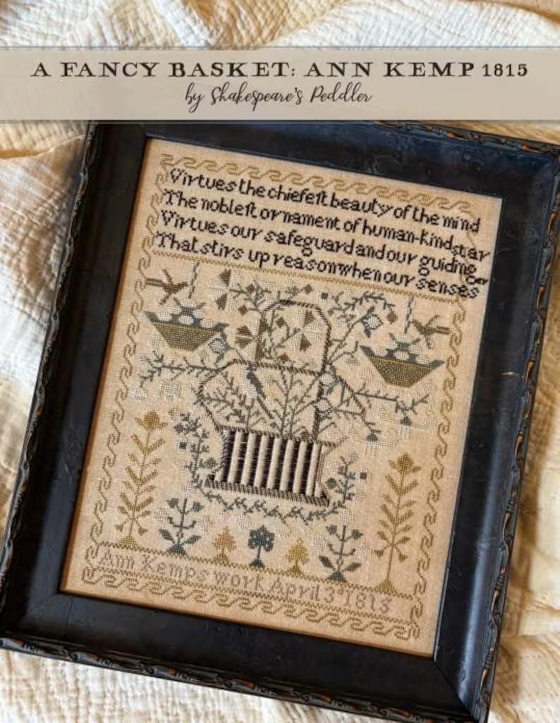 A Fancy Basket: Ann Kemp 1815 - Cross Stitch Paper Pattern