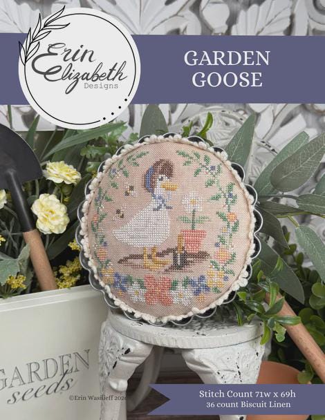Garden Goose - Cross Stitch Paper Pattern