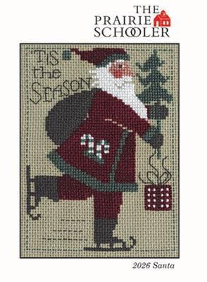 2026 Schooler Santa - Cross Stitch Paper Pattern