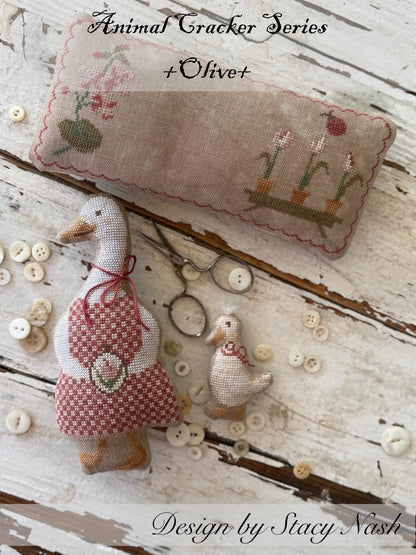 PREORDER! Animal Cracker Series - Olive - by Stacy Nash Designs - 2026 Nashville Needlework Market