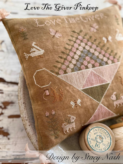Love the Giver Pinkeep - Cross Stitch Paper Pattern