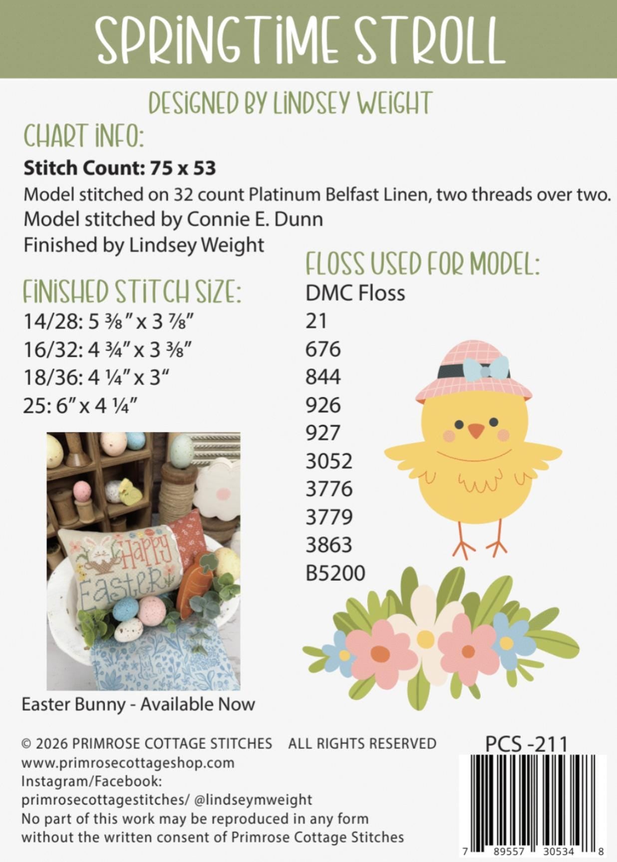 Springtime Stroll by Primrose Cottage Stitches - Cross Stitch Paper Pattern