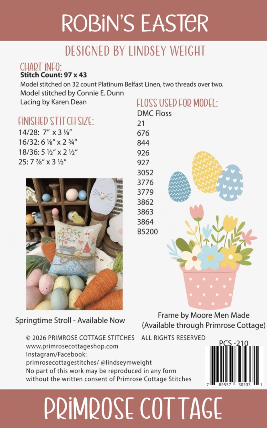Robin's Easter - Cross Stitch Paper Pattern