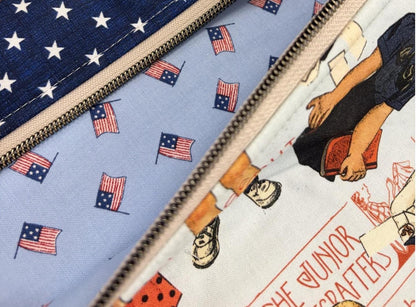 Project Bag 12 x 14 - Cloth - Patriotic Vintage-Style Paper Dolls