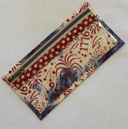 Notions Bag 5" x 10" - Vinyl Front - Patriotic