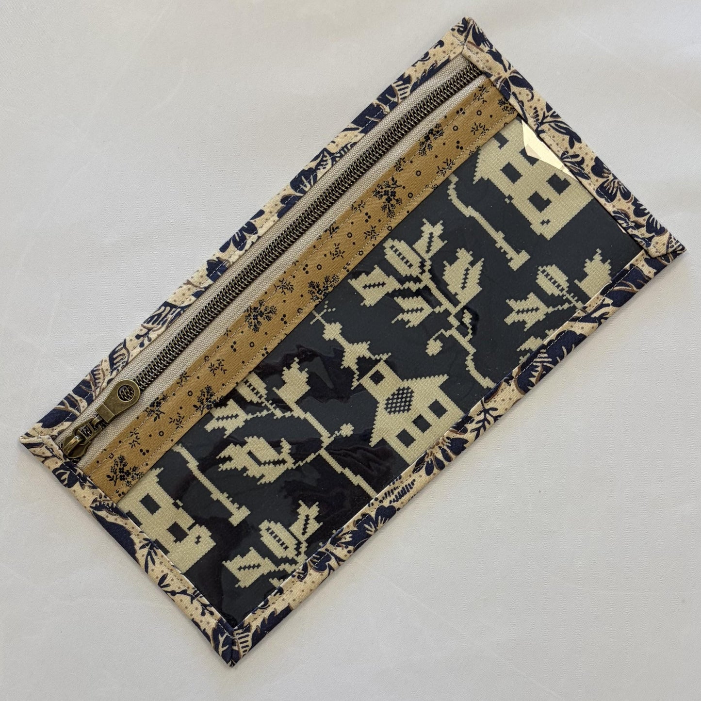Notions Bag 5" x 10" - Vinyl Front - Indigo Schoolhouse