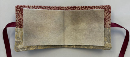 Needle Book/Travel Needle Case - 3.5" x 3.5" - Burgundy/Flowers