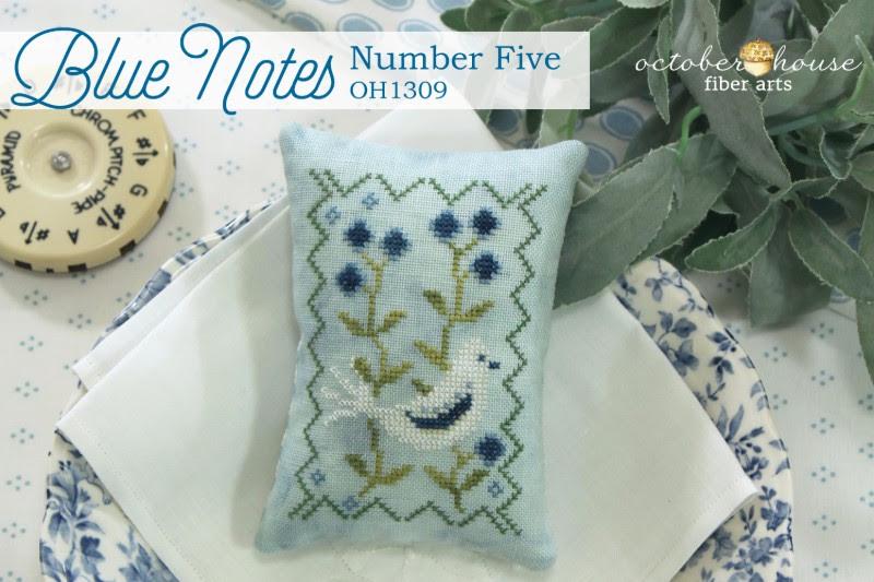 PREORDER!! Blue Notes - Number Five - by October House Fiber Arts - Cross Stitch Paper Pattern