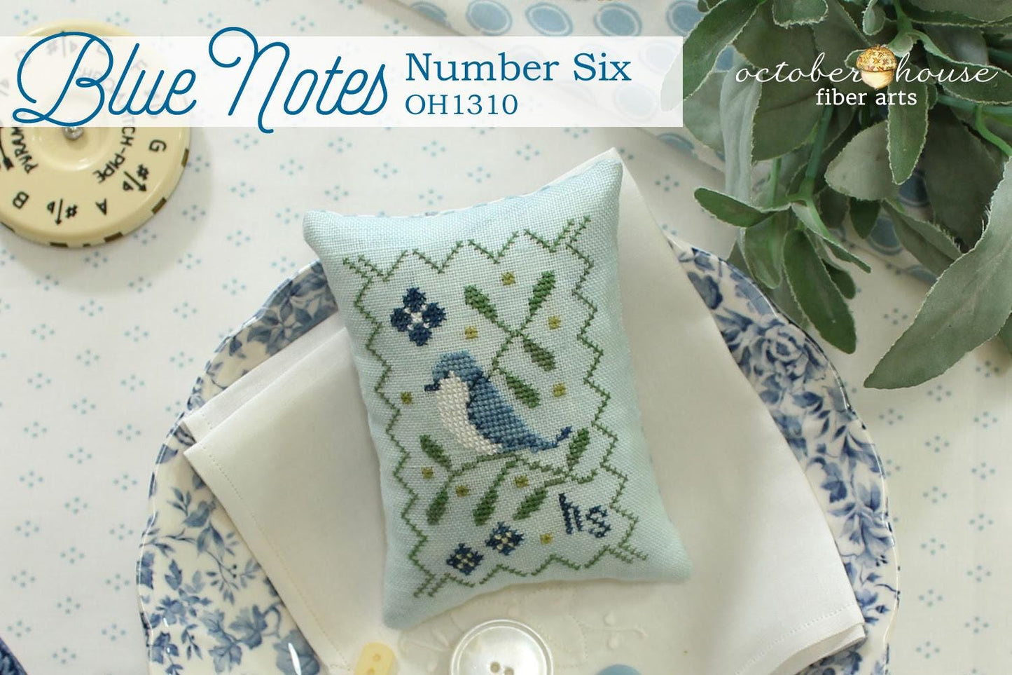 PREORDER!! Blue Notes - Number Six - by October House Fiber Arts - Cross Stitch Paper Pattern