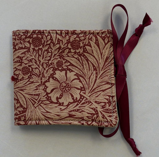 Needle Book/Travel Needle Case - 3.5" x 3.5" - Burgundy/Flowers