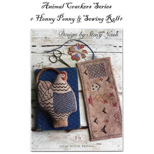 Animal Cracker Series - Henny Penny & Sewing Rolls - by Stacy Nash Designs - Cross Stitch Paper Pattern