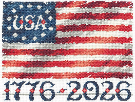 Vintage American Flag 1776 - 2026 by Imaginating - Cross Stitch Paper Pattern