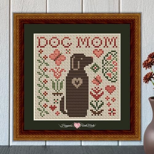 Dog Mom by Happiness is Heartmade - Cross Stitch Paper Pattern