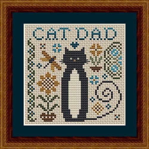 Cat Dad by Happiness is Heartmade - Cross Stitch Paper Pattern
