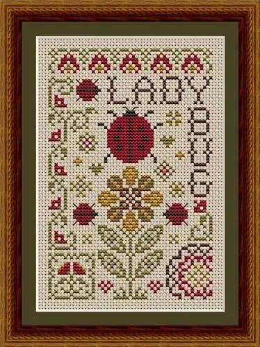 Ladybug - Gathered From The Garden - by Happiness is Heartmade - Cross Stitch Paper Pattern