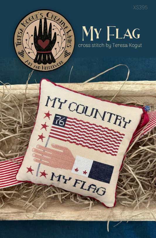 PRE-ORDER!! My Flag by Teresa Kogut - Cross Stitch Paper Pattern