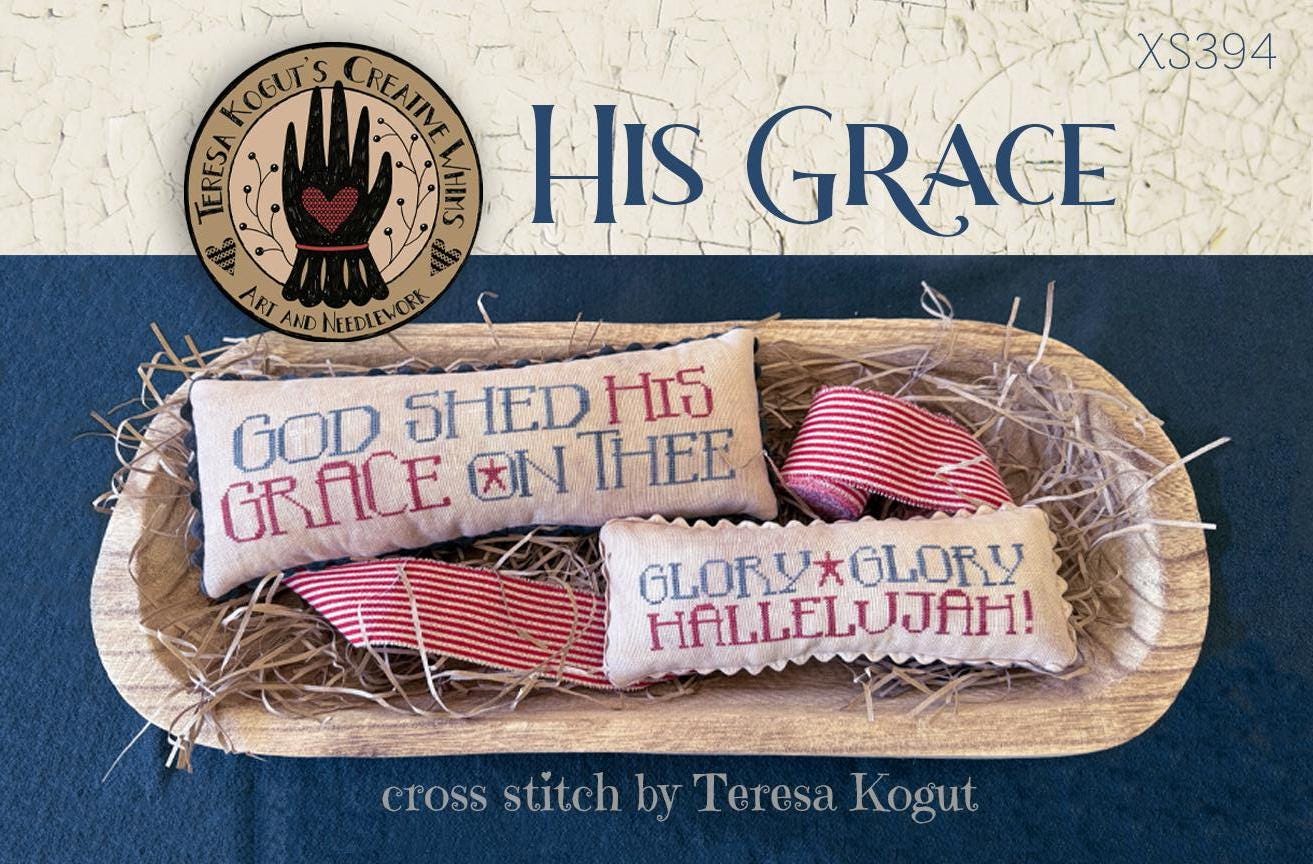 PRE-ORDER!! His Grace by Teresa Kogut - Cross Stitch Paper Pattern