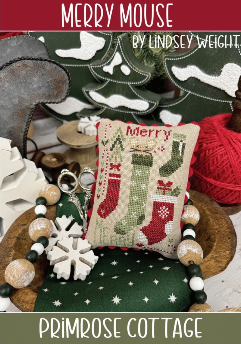 PRE-ORDER!! Merry Mouse by Primrose Cottage Stitches - Cross Stitch Paper Pattern