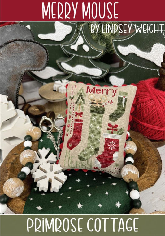 PRE-ORDER!! Merry Mouse by Primrose Cottage Stitches - Cross Stitch Paper Pattern