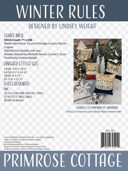 PRE-ORDER!! Winter Rules by Primrose Cottage Stitches - Cross Stitch Paper Pattern