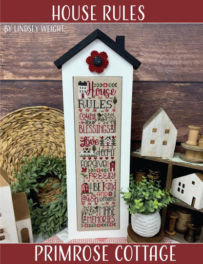 PRE-ORDER!! House Rules by Primrose Cottage Stitches - Cross Stitch Paper Pattern