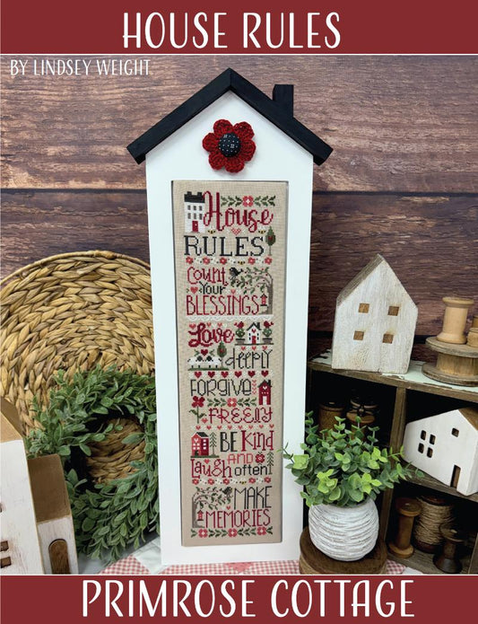 PRE-ORDER!! House Rules by Primrose Cottage Stitches - Cross Stitch Paper Pattern