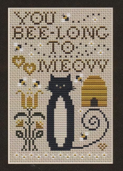 You Bee-long to Meow by Happiness is Heartmade - Cross Stitch Paper Pattern