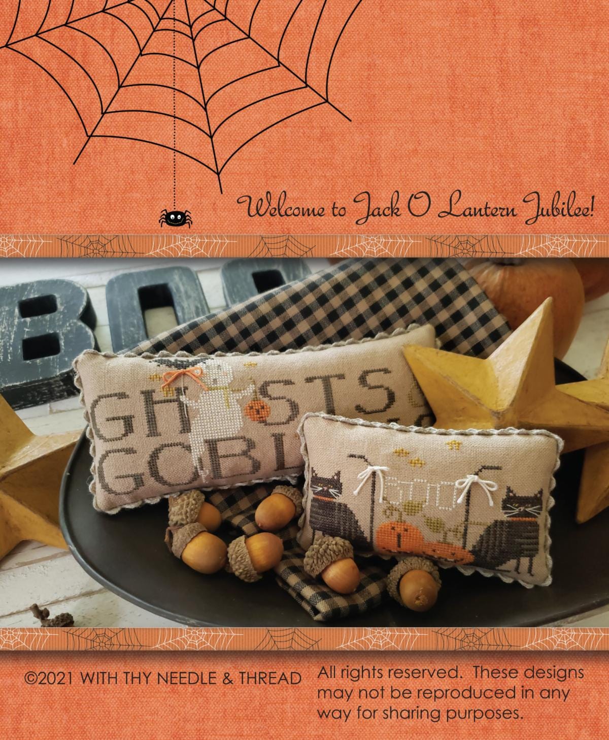 Jack O Lantern Jubilee by With Thy Needle & Thread - Booklet of Cross Stitch Paper Patterns