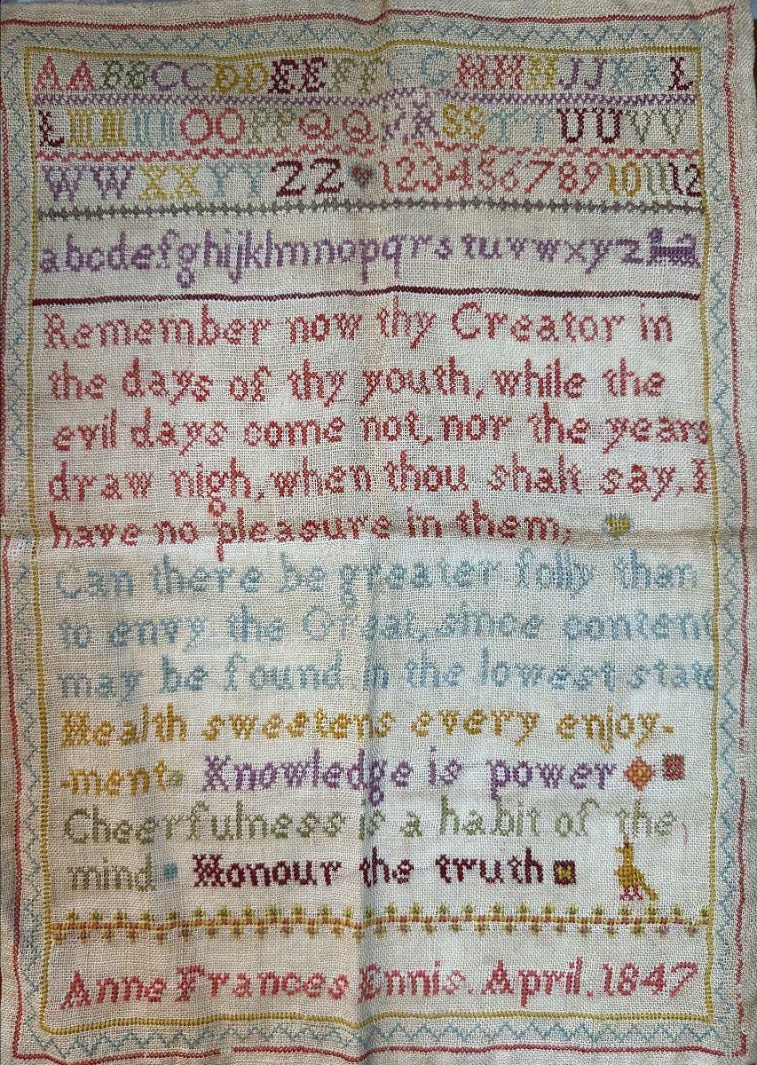 Anne Frances Ennis 1847 Words to Live By by Cross Stitch Antiques (PRE-ORDER) - Cross Stitch Paper Pattern