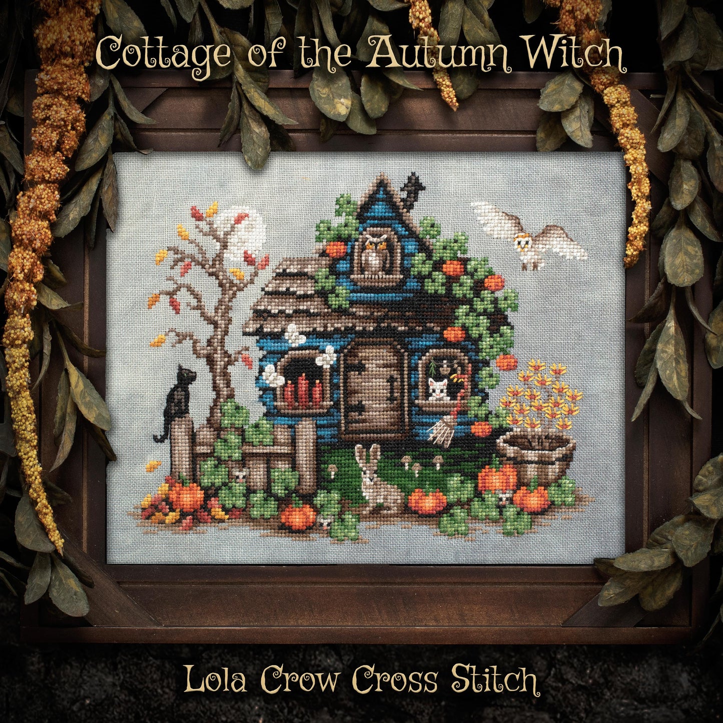 Cottage of the Autumn Witch by Lola Crow Cross Stitch (PRE-ORDER) - Cross Stitch Paper Pattern