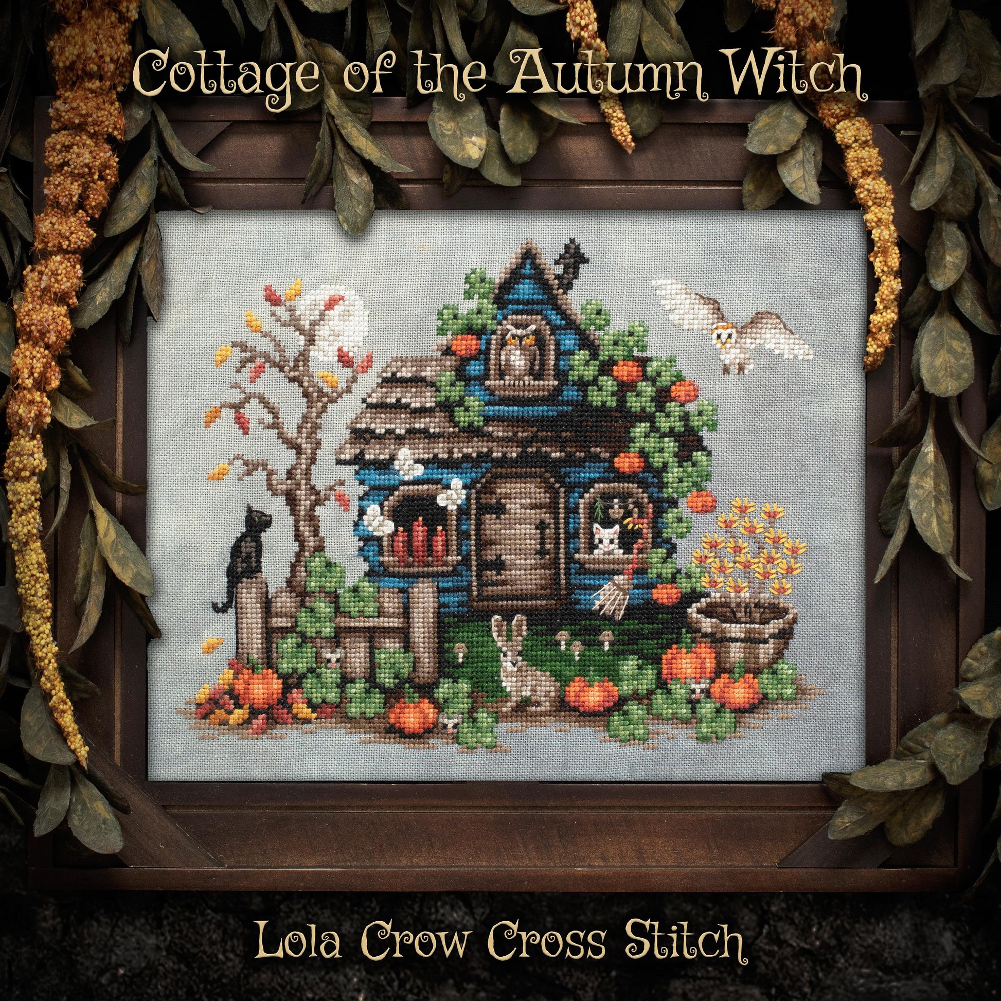 Cottage of the Autumn Witch by Lola Crow Cross Stitch (PRE-ORDER) - Cross Stitch Paper Pattern
