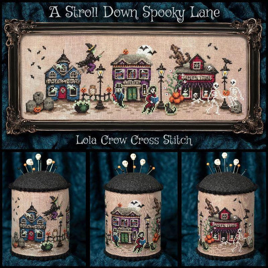 A Stroll Down Spooky Lane by Lola Crow Cross Stitch (PRE-ORDER) - Cross Stitch Paper Pattern