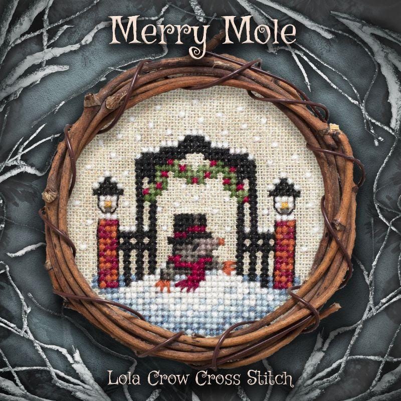 Merry Mole by Lola Crow Cross Stitch (PRE-ORDER) - Cross Stitch Paper Pattern