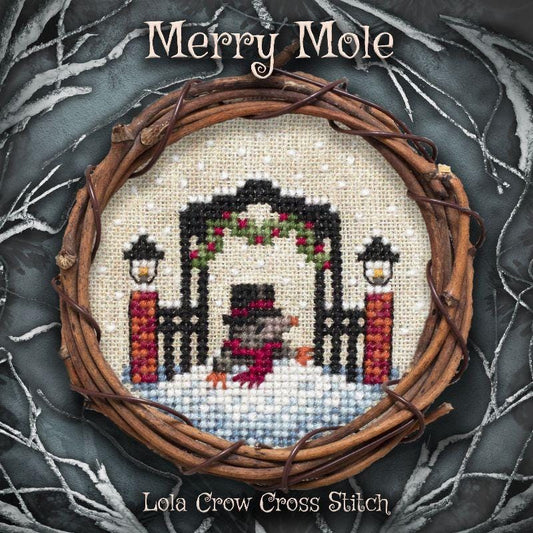 Merry Mole by Lola Crow Cross Stitch (PRE-ORDER) - Cross Stitch Paper Pattern
