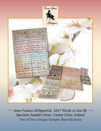 Anne Frances Ennis 1847 Words to Live By by Cross Stitch Antiques (PRE-ORDER) - Cross Stitch Paper Pattern