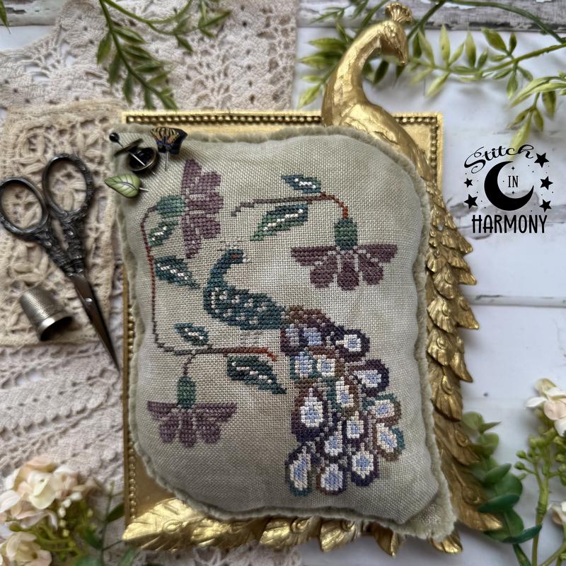 Peacock and Flowers by Puntini Puntini (PRE-ORDER) - Cross Stitch Paper Pattern