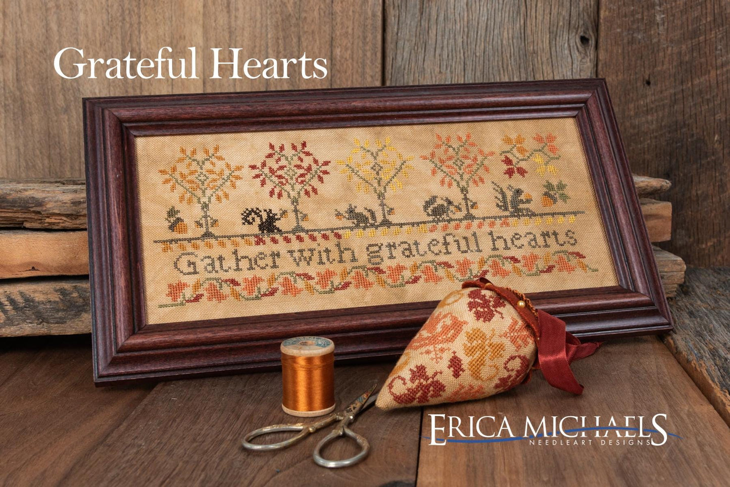 Grateful Hearts by Erica Michaels (PRE-ORDER) - Cross Stitch Paper Pattern