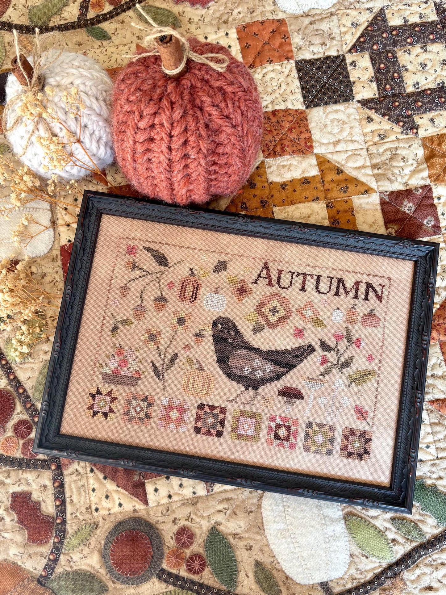 Autumn Blackbird by Blueberry Ridge Design (PRE-ORDER) - Cross Stitch Paper Pattern