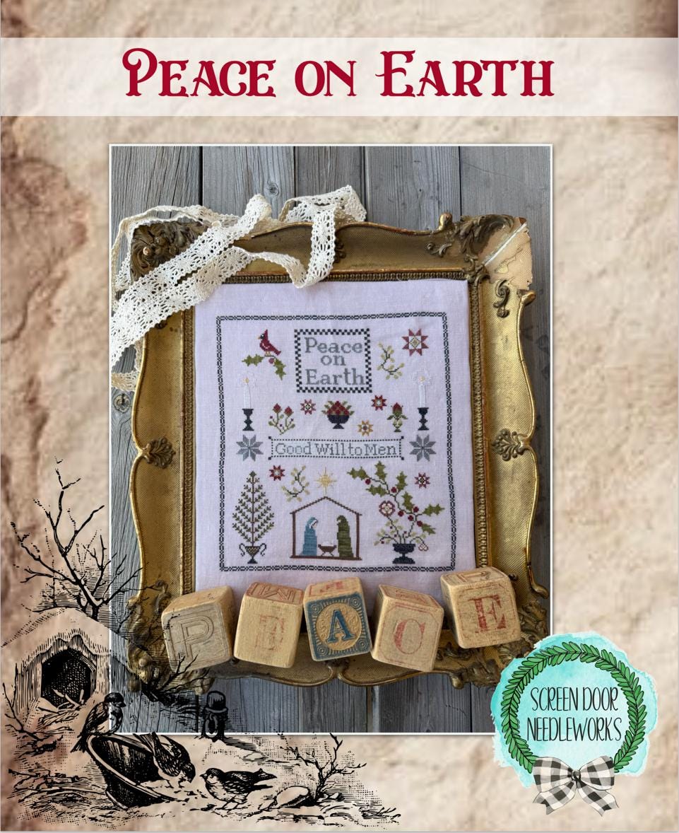 Peace on Earth by Screen Door Needleworks (PRE-ORDER) - Cross Stitch Paper Pattern