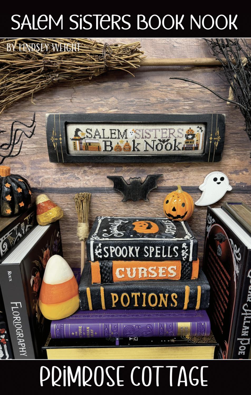 Salem Sisters Book Nook by Primrose Cottage Stitches - Cross Stitch Paper Pattern