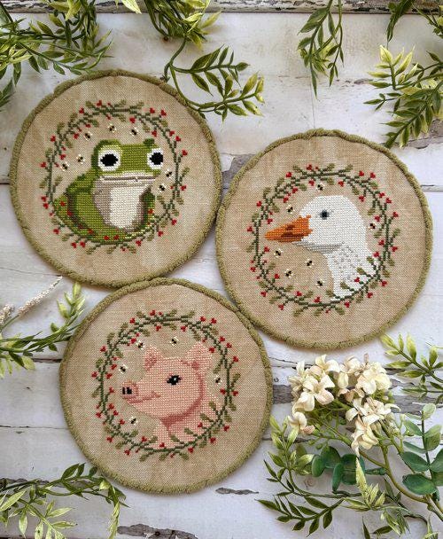 Countryside Animals Trio by Puntini Puntini - Cross Stitch Paper Pattern