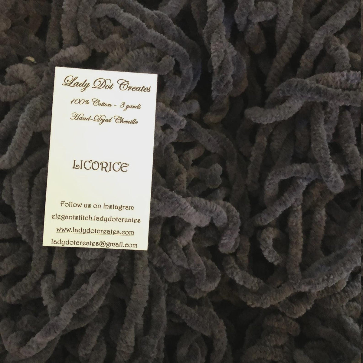 Licorice Chenille Trim (3 yards) - Lady Dot Creates